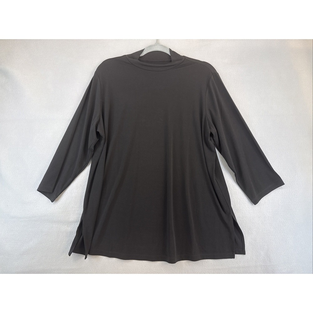 Susan Graver Modern Essentials women's Size 1XP Polyester Mock Neck Top